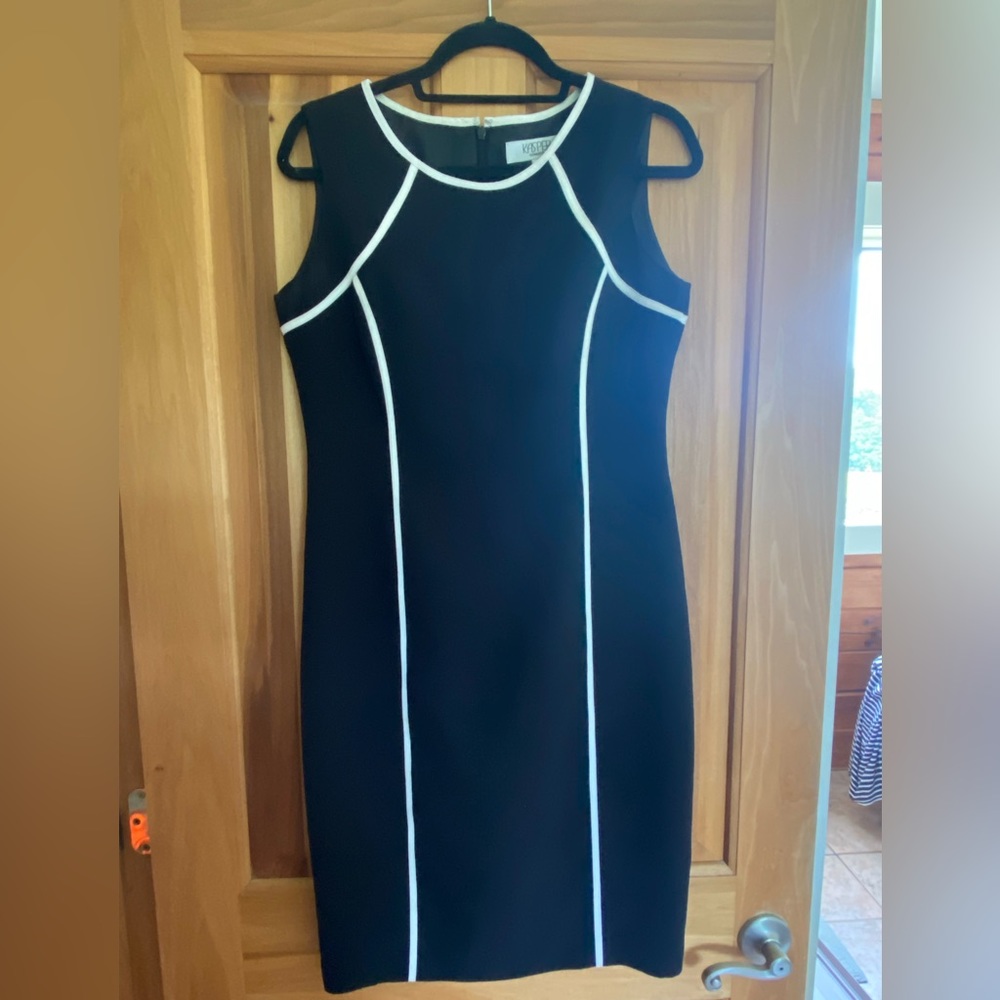 Sleek black and white dress
